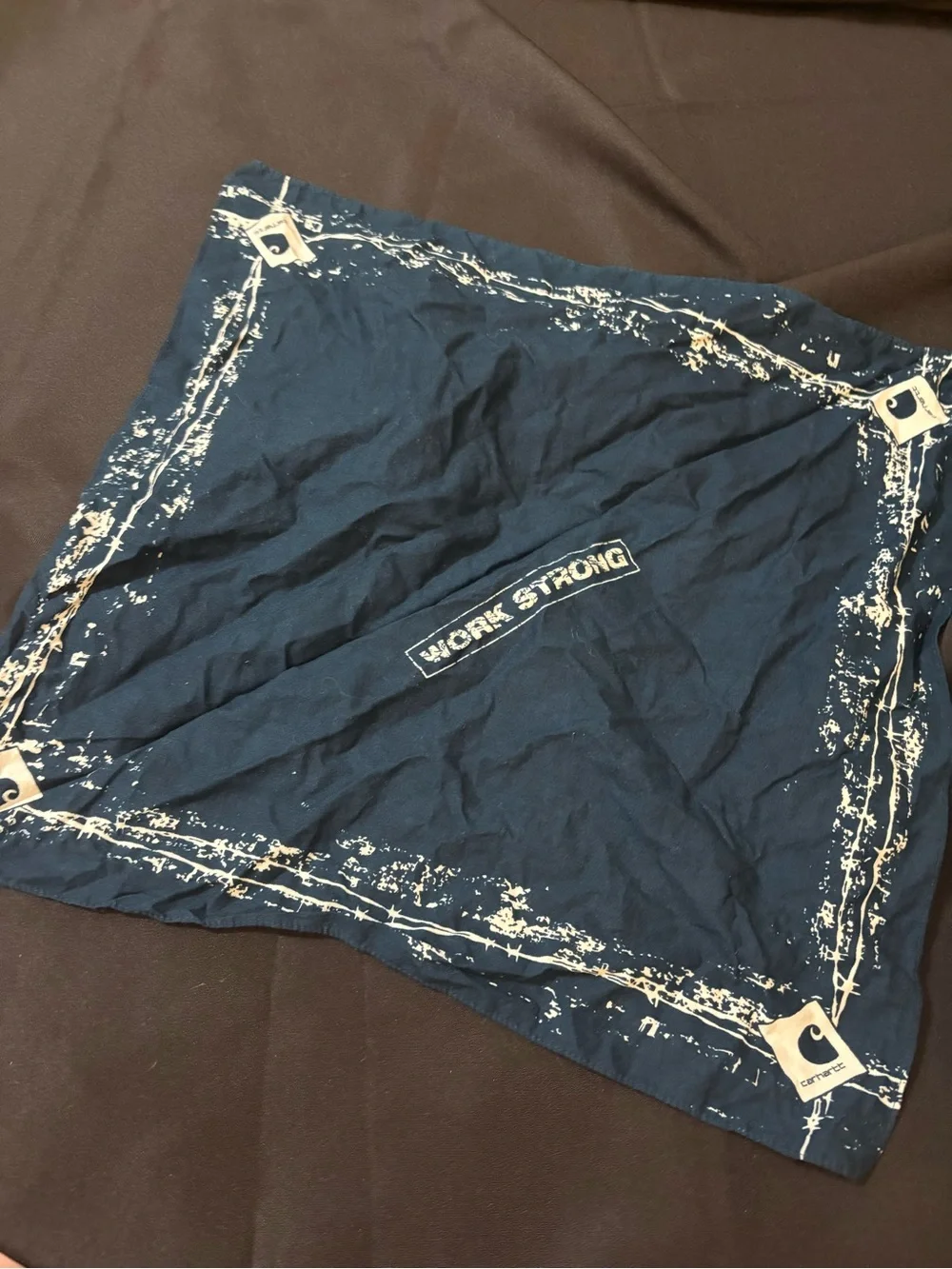 90s Carhartt Dark Teal And White Bandana 21